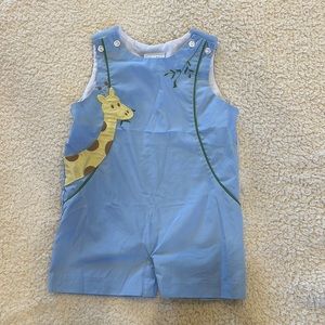 Boys Jon Jon with Giraffe Appliqué